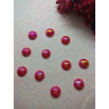 Полубусины-жемчуг(цв.красный-перламутр) 12 мм, цена за 20 гр